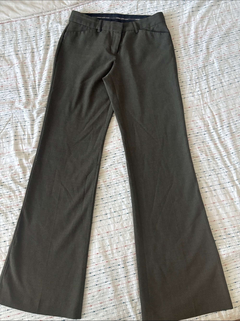 Express Olive Green Wide Leg Trousers